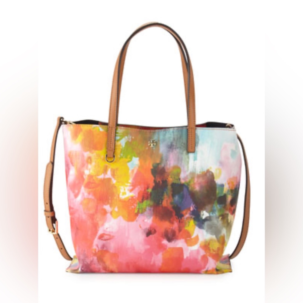 Tory Burch Kerrington Watercolor mini square tote bag with crossbody strap
